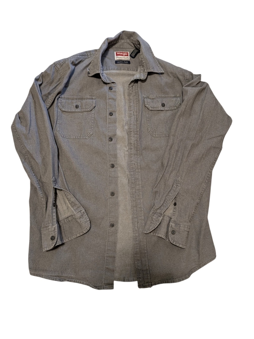 Wrangler Men's Unisex Light Gray Button-Front Shirt Jacket
